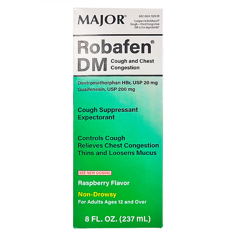Robafen DM. Dextrometorfano bromidrato 20 mg + Guaifenesina 200 mg Major (237 ml / 8 oz fl) - Imagen 1
