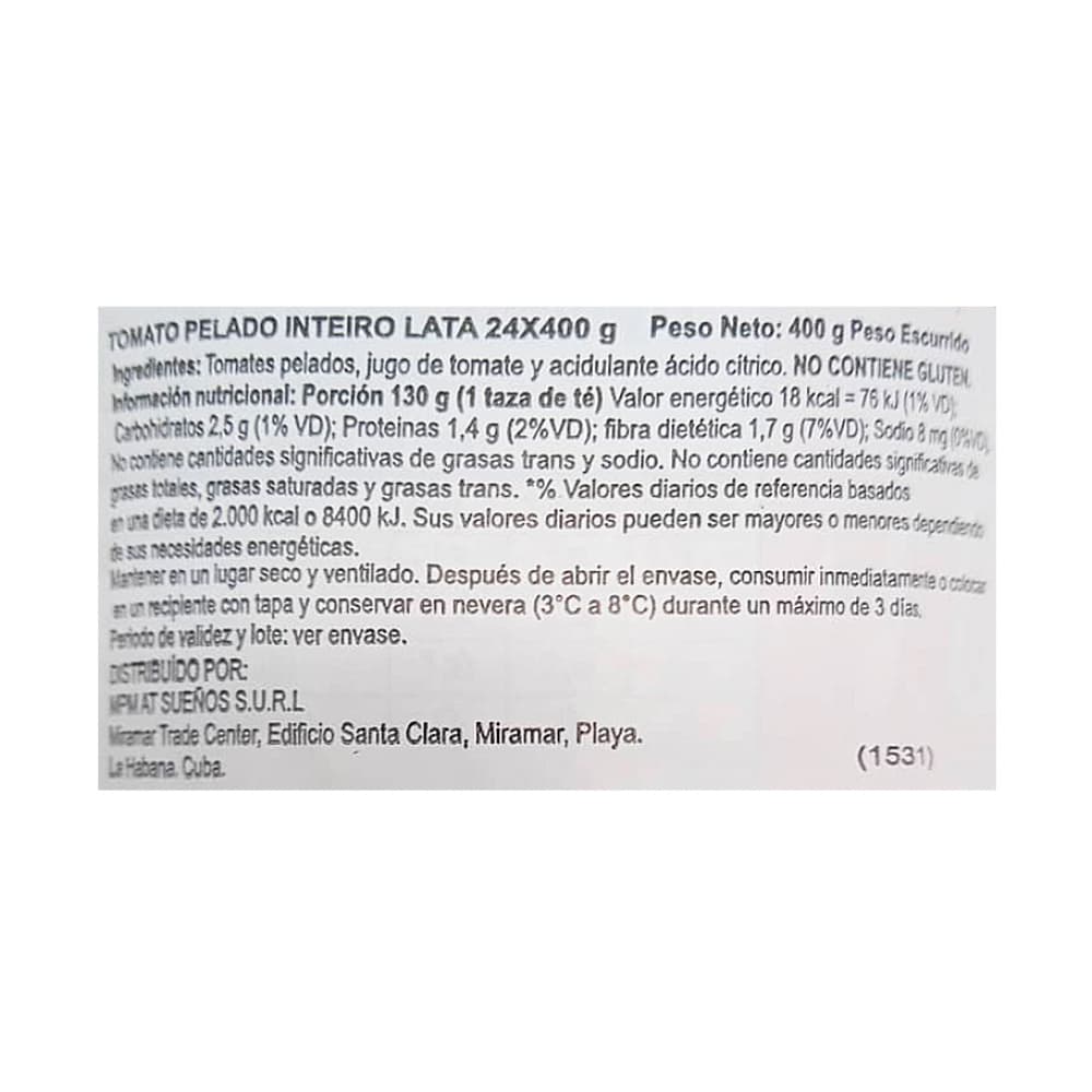 Tomate pelado en lata Predilecta (400 g / 14.10 oz) - Miniatura 2