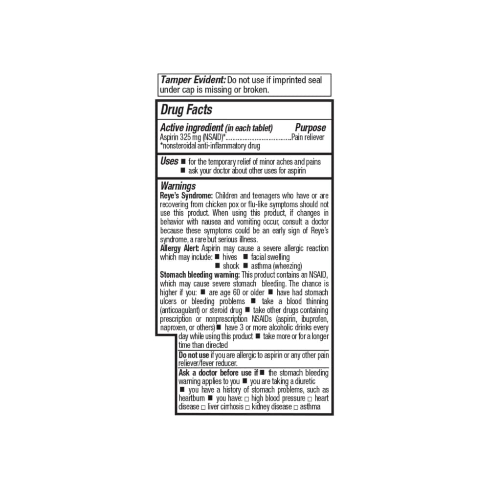 Aspirina. Ácido acetilsalicílico 325 mg Gericare (100 tabletas) - Miniatura 2