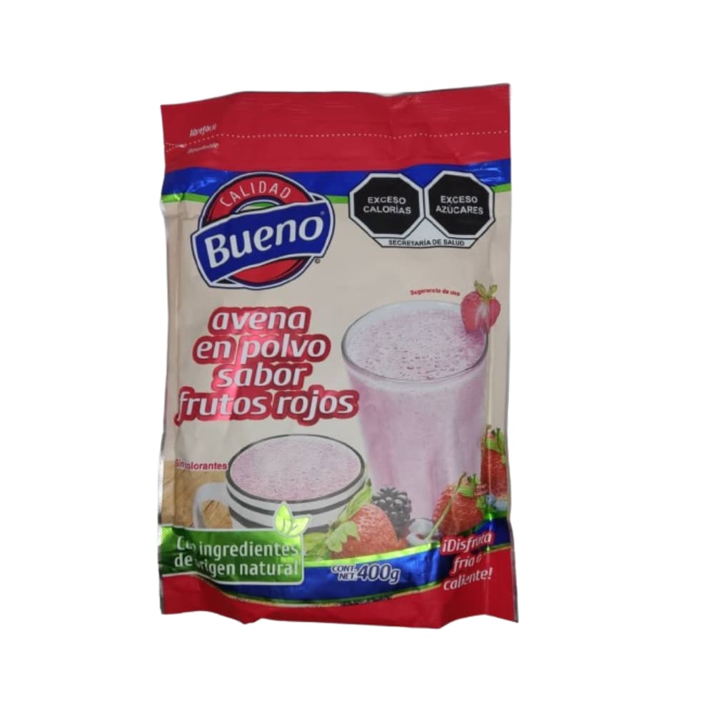Avena en polvo sabor frutos rojos Bueno (400 g / 14.1 oz) - Imagen 1