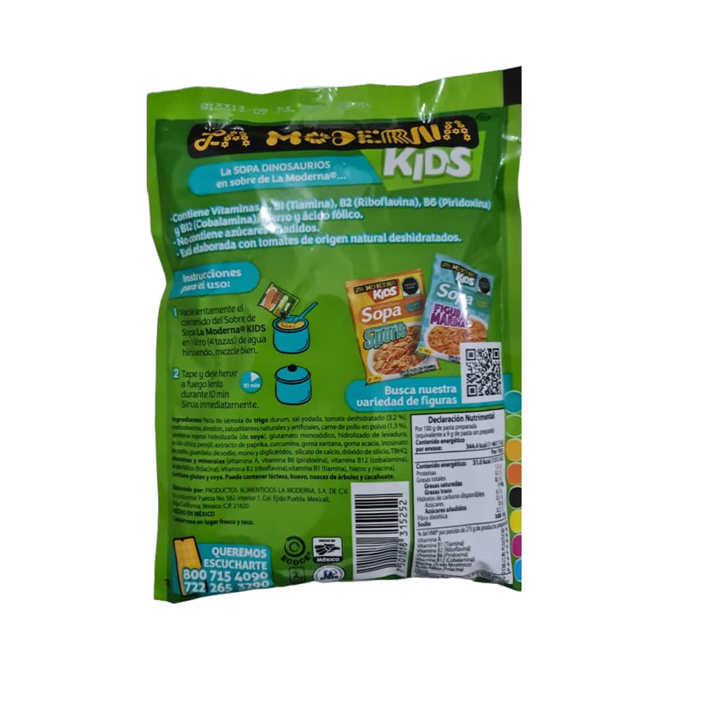 Sopa de pasta dinosaurios La Moderna (100 g / 3.53 oz) - Miniatura 2