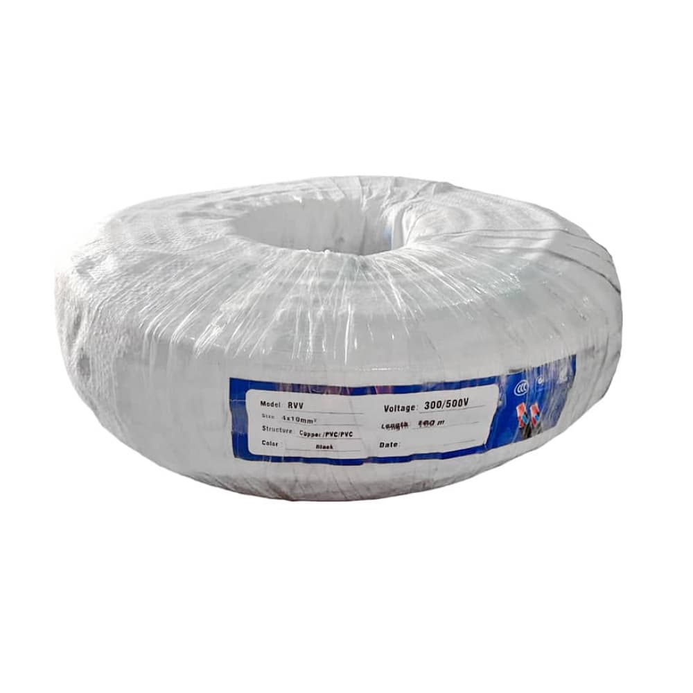 Cable negro 300/500 V sección 10 mm2 de 4 vías (100 m) - Imagen 1