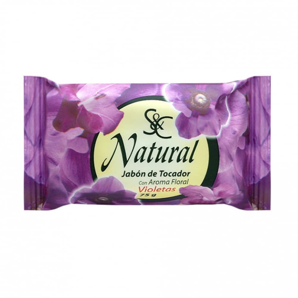 Jabón de tocador con aroma floral violetas Natural S&C (75 g / 2.64 oz) - Imagen 1