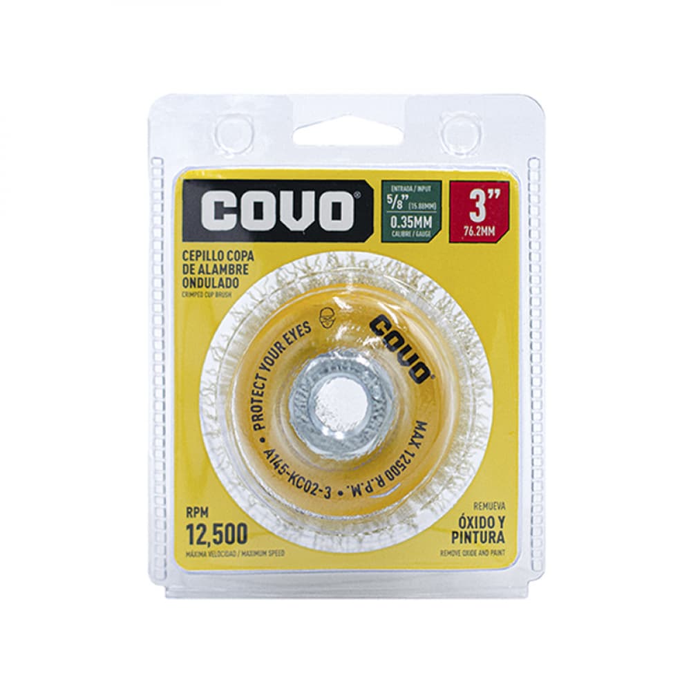 Cepillo copa de alambre ondulado 3" Covo - Imagen 1