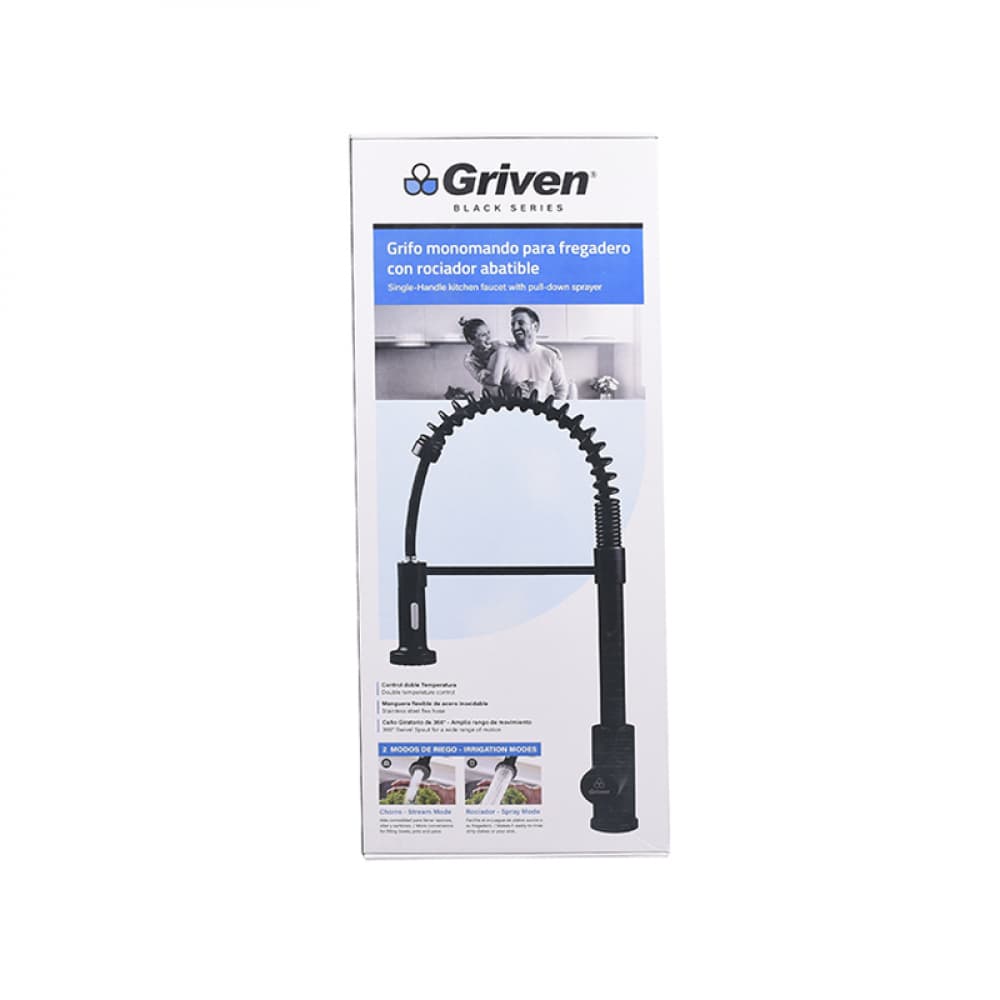 Grifo monomando mesclador para fregadero con rociador abatible - Serie Black - Griven - Miniatura 2
