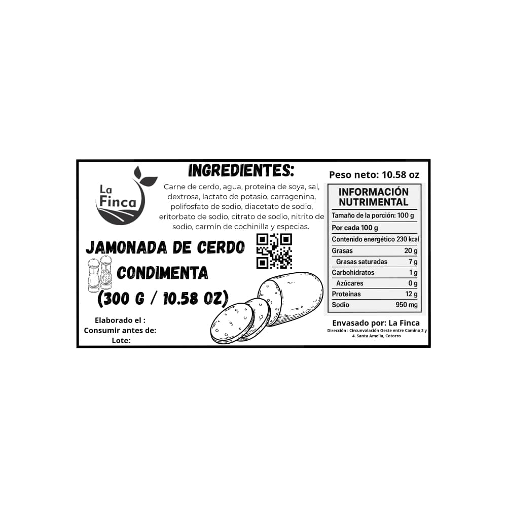 Jamonada de cerdo condimenta La Finca (300 g / 10.58 oz) - Miniatura 3