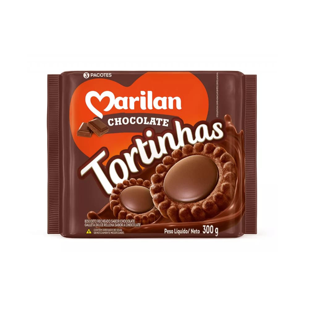 Galletas dulces con relleno sabor a chocolate Tortinhas Marilan (300 g / 10.58 oz) - Miniatura 1