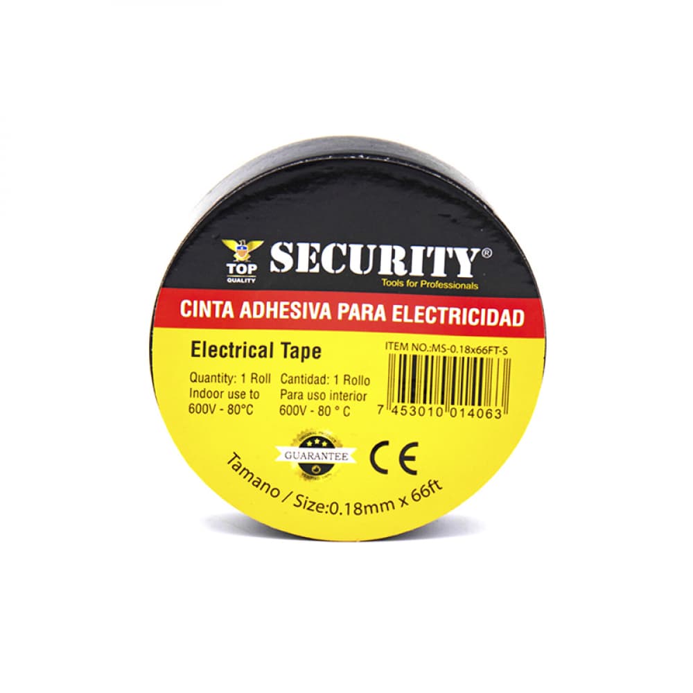 Cinta adhesiva de PVC para electricidad Security (66 ft / 20 m) - Imagen 1