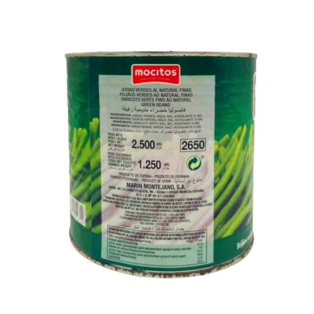 Judias verdes al natural finas Mocitos (2.5 kg / 5.51 lb) - Miniatura 2