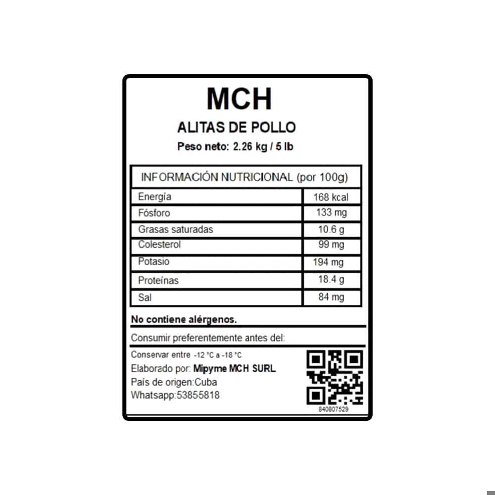 Alitas de pollo MCH (2.26 kg / 5 lb) - Miniatura 3