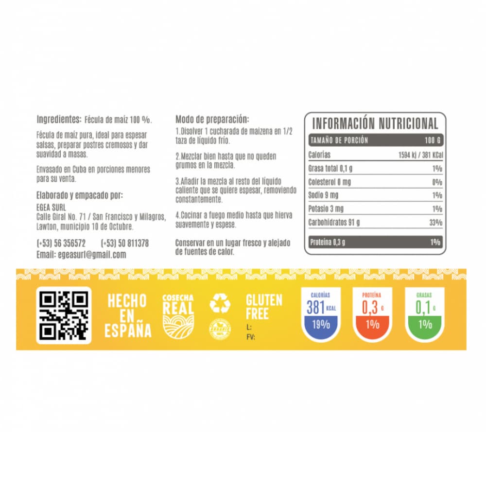 Maicena Cosecha Real (5 x 500 g / 1.1 lb) - Miniatura 3