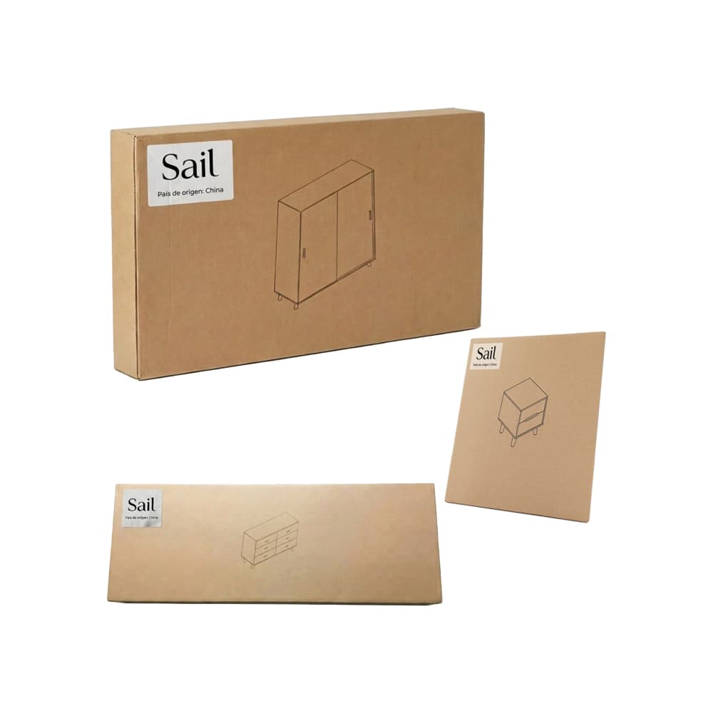 Juego de cuarto #1 Sail: armario + gavetero tipo cómoda + 2 mesitas de noche - Miniatura 3