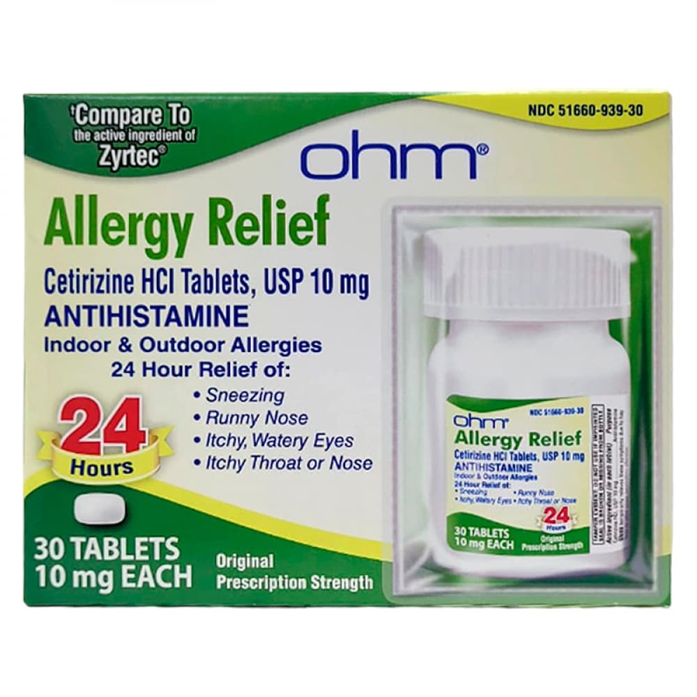 Clorhidrato de cetirizina 10 mg Ohm (30 tabletas) - Imagen 1
