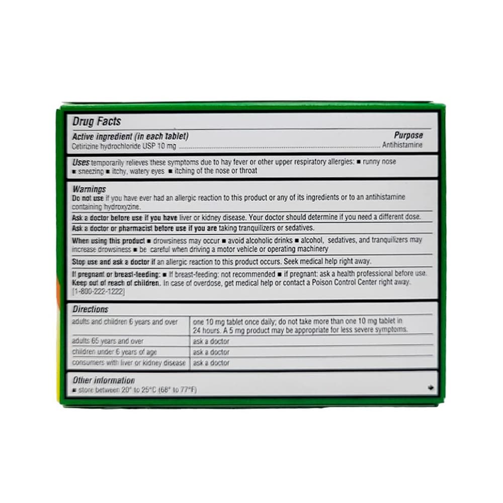 Clorhidrato de cetirizina 10 mg Aurohealth (100 tabletas) - Miniatura 2