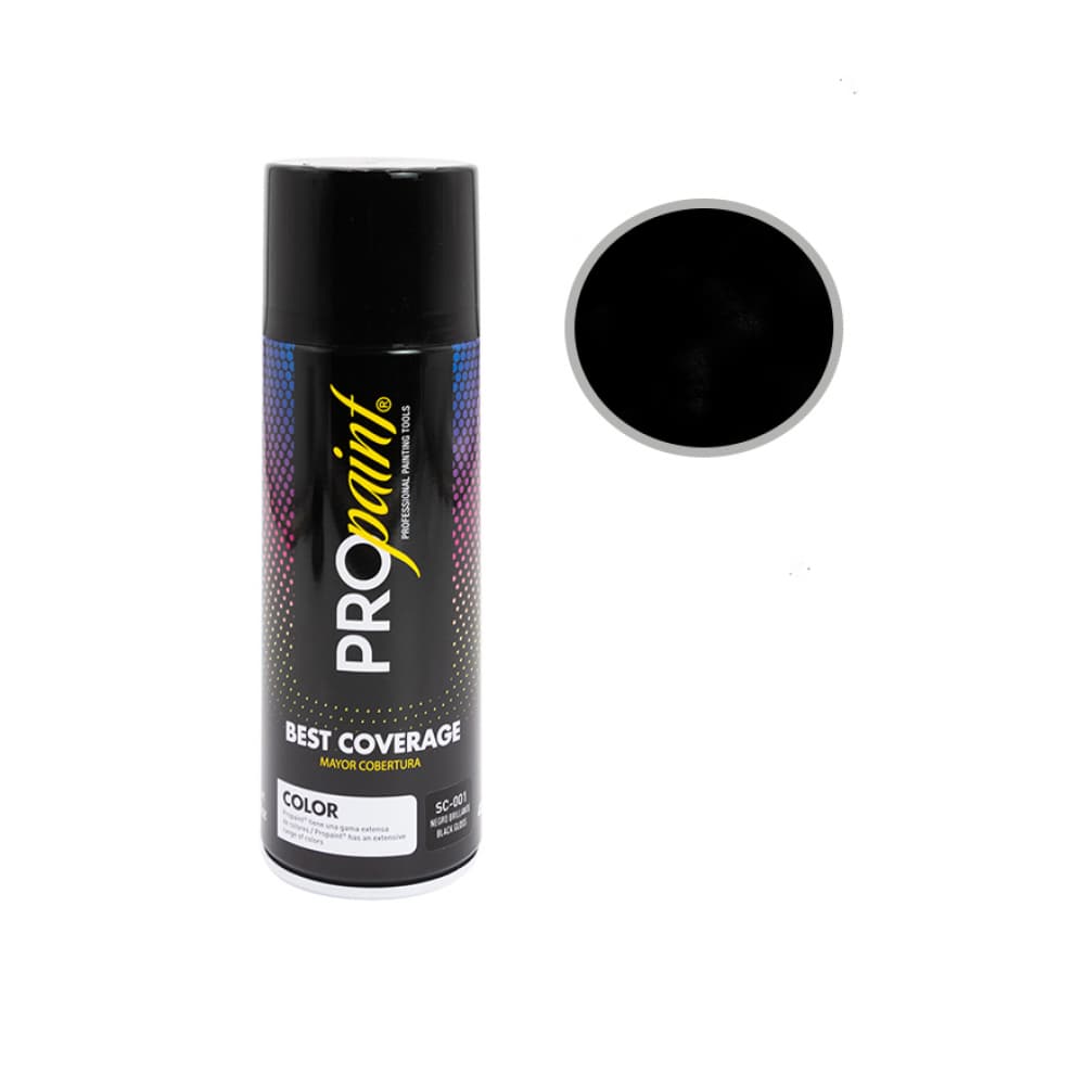 Pintura en aerosol color negro brillante Propaint (400 ml) - Imagen 1
