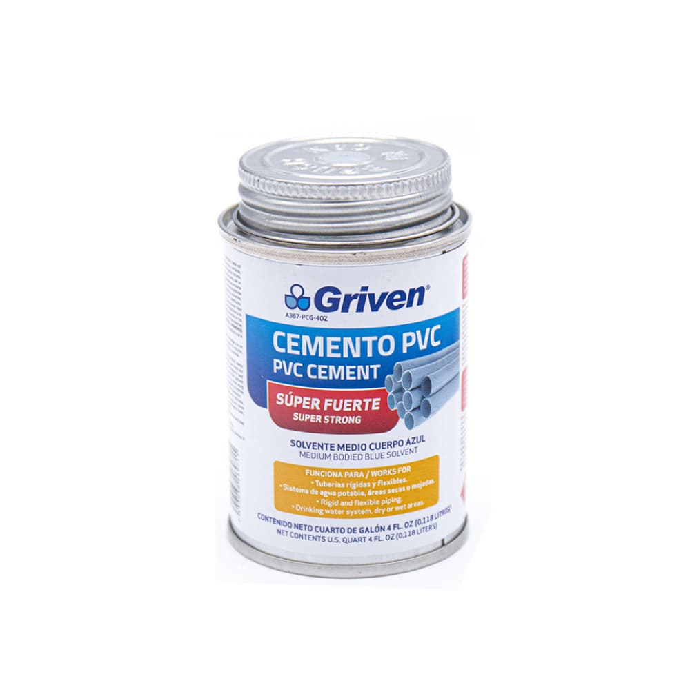 Pegamento cemento PVC Griven (118 ml / 4 oz) - Imagen 1