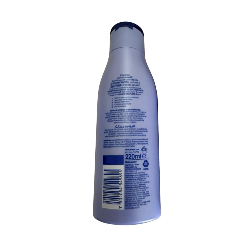 Crema corporal soft milk Nivea (220 ml) - Miniatura 2