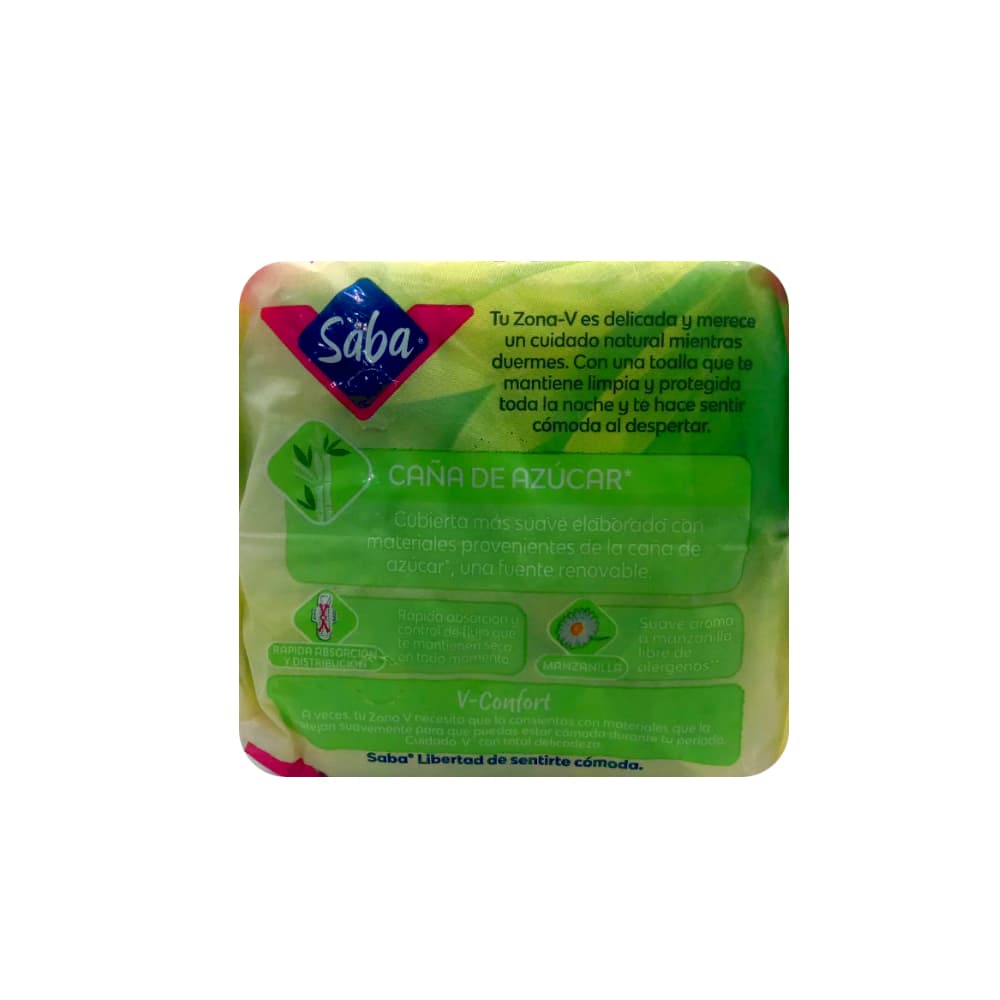 Toallas femeninas - Intimas - nocturnas Saba (8 U) - Miniatura 2