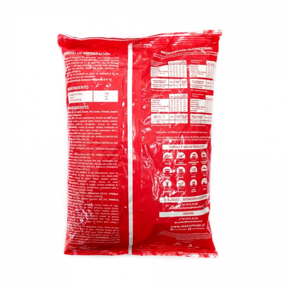 Natilla sabor vainilla con coco rallado Macro Food (1 kg / 2.2 lb) - Miniatura 2