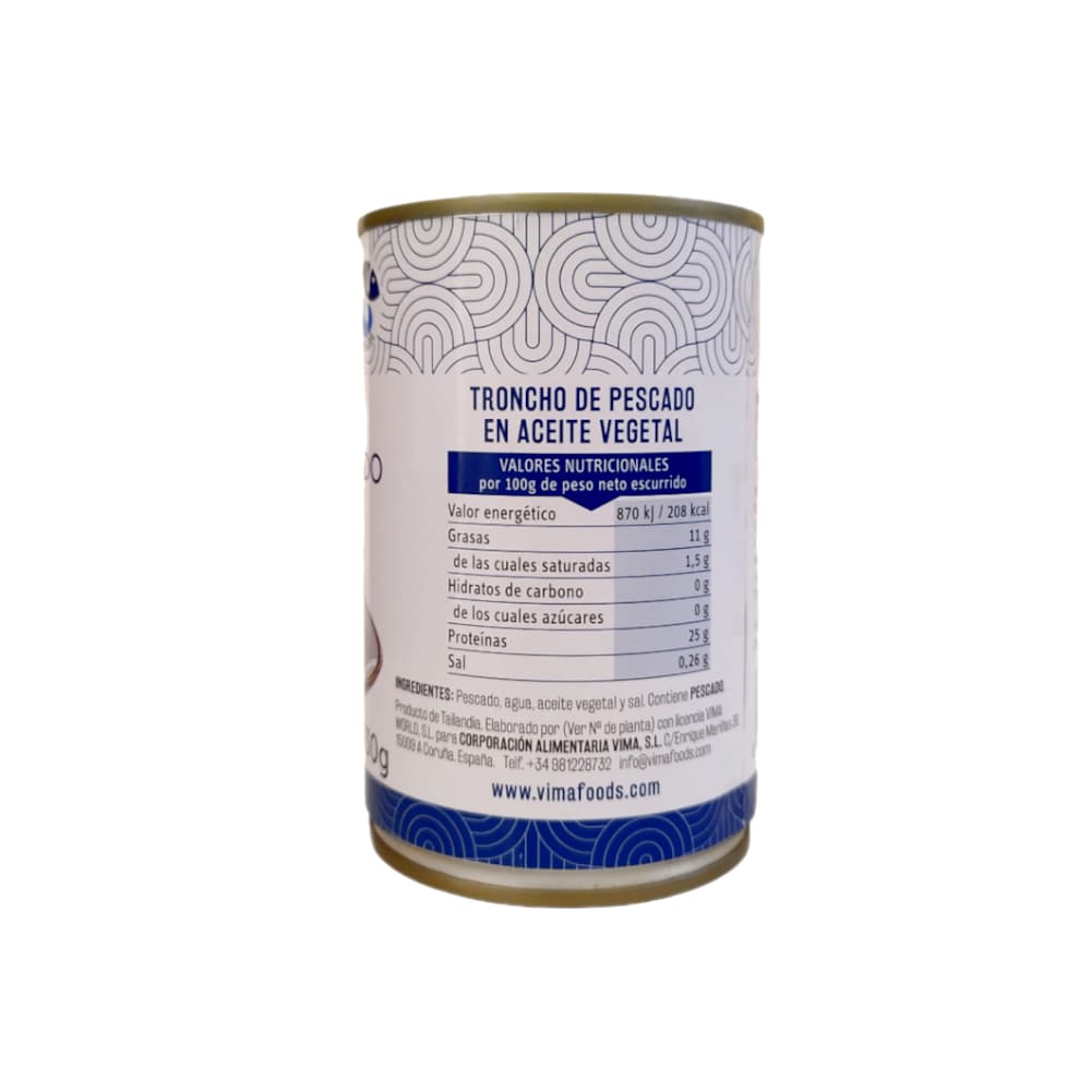 Troncho de pescado en aceite vegetal Vima Foods (425 g / 15 oz) - Miniatura 2