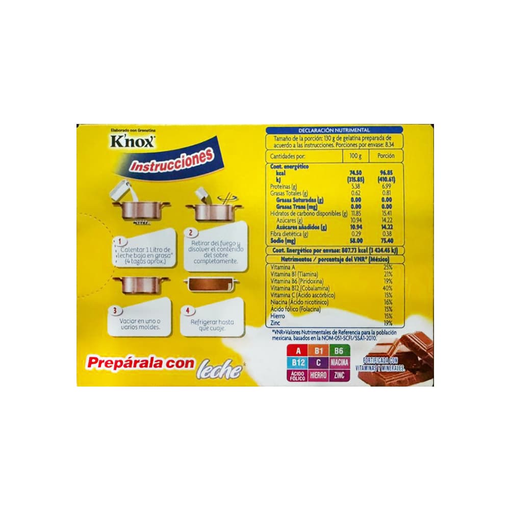 Polvo para preparar gelatina con leche sabor chocolate Pronto (84 g / 2.96 oz) - Miniatura 3