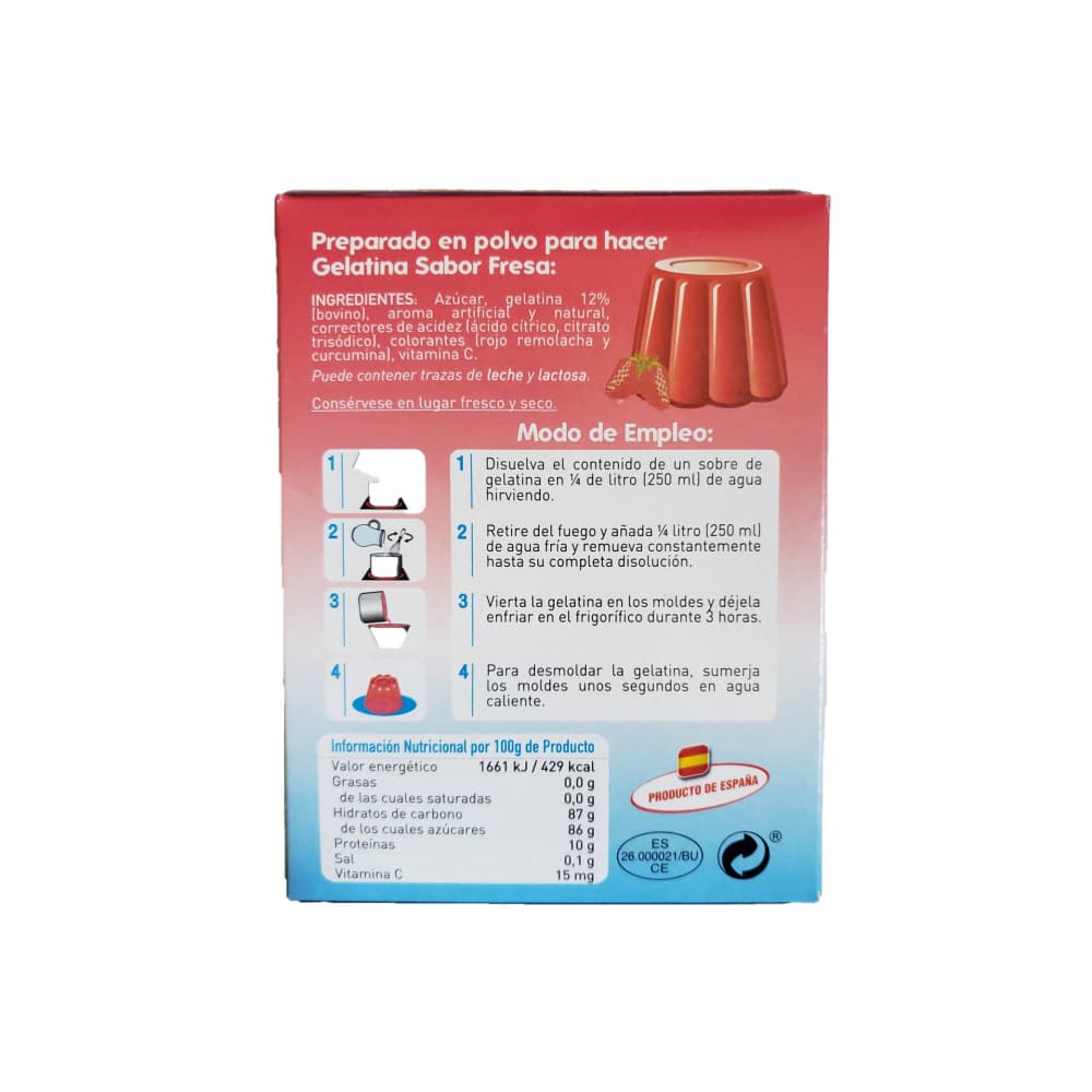 Gelatina sabor fresa (3 x 2 x 85 g / 3 oz) - Miniatura 2