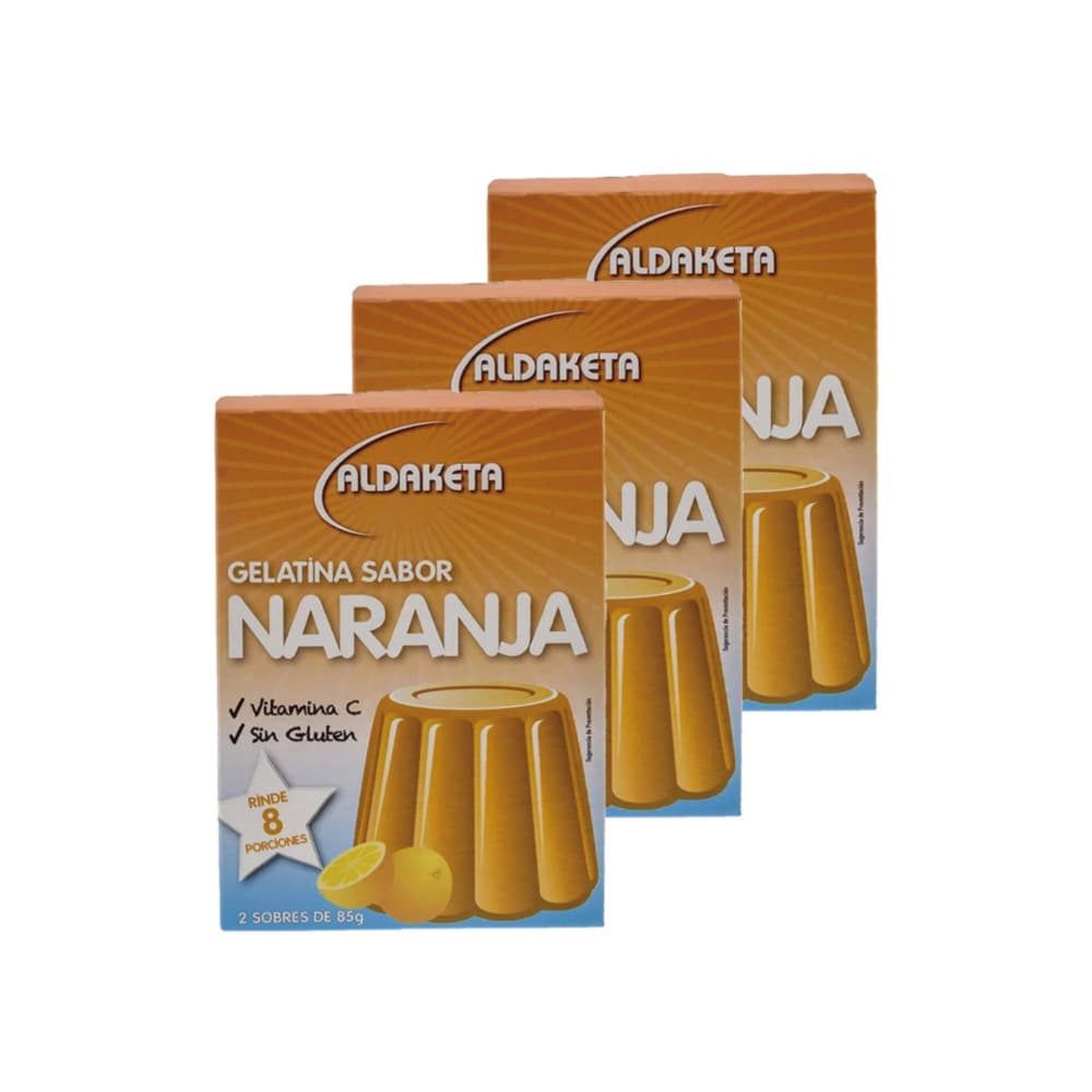 Gelatina sabor naranja (3 x 2 x 85 g / 3 oz) - Imagen 1