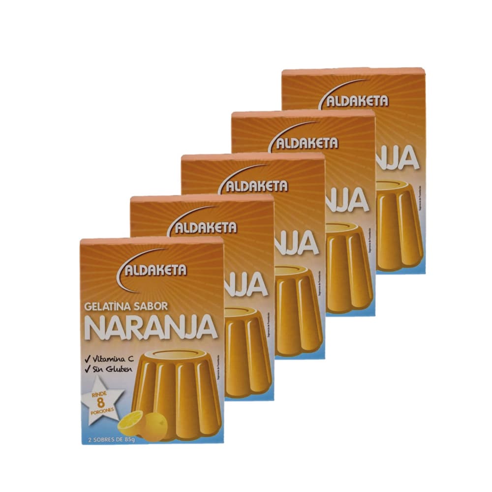 Gelatina sabor naranja (5 x 2 x 85 g / 3 oz) - Imagen 1