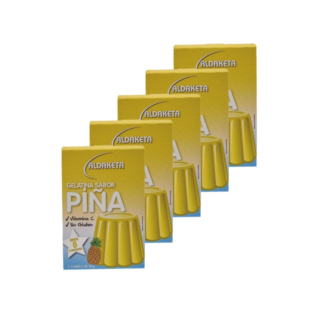 Gelatina sabor piña (5 x 2 x 85 g / 3 oz) - Imagen 1