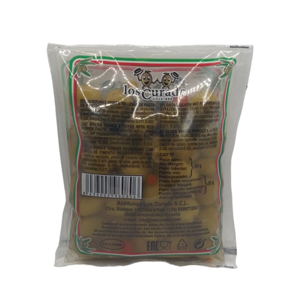 Aceitunas verdes rellenas de pasta de pimiento Los Curado (180 g / 6.35 oz) - Miniatura 2