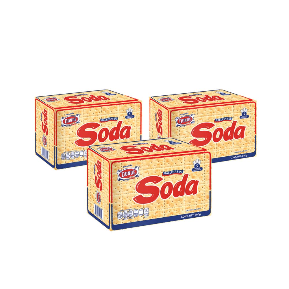 Galletas de soda Dondé (3 x 800 g / 1.76 lb) - Imagen 1
