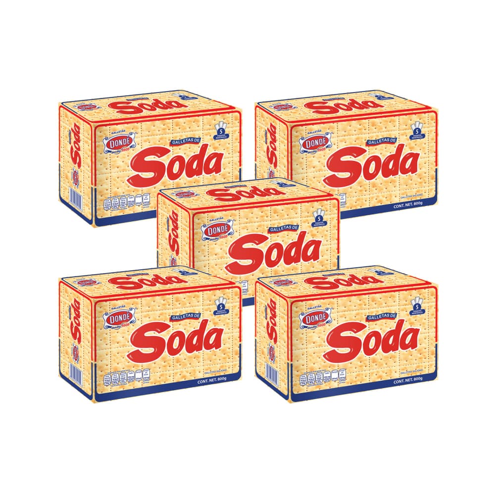 Galletas de soda Dondé (5 x 800 g / 1.76 lb) - Imagen 1