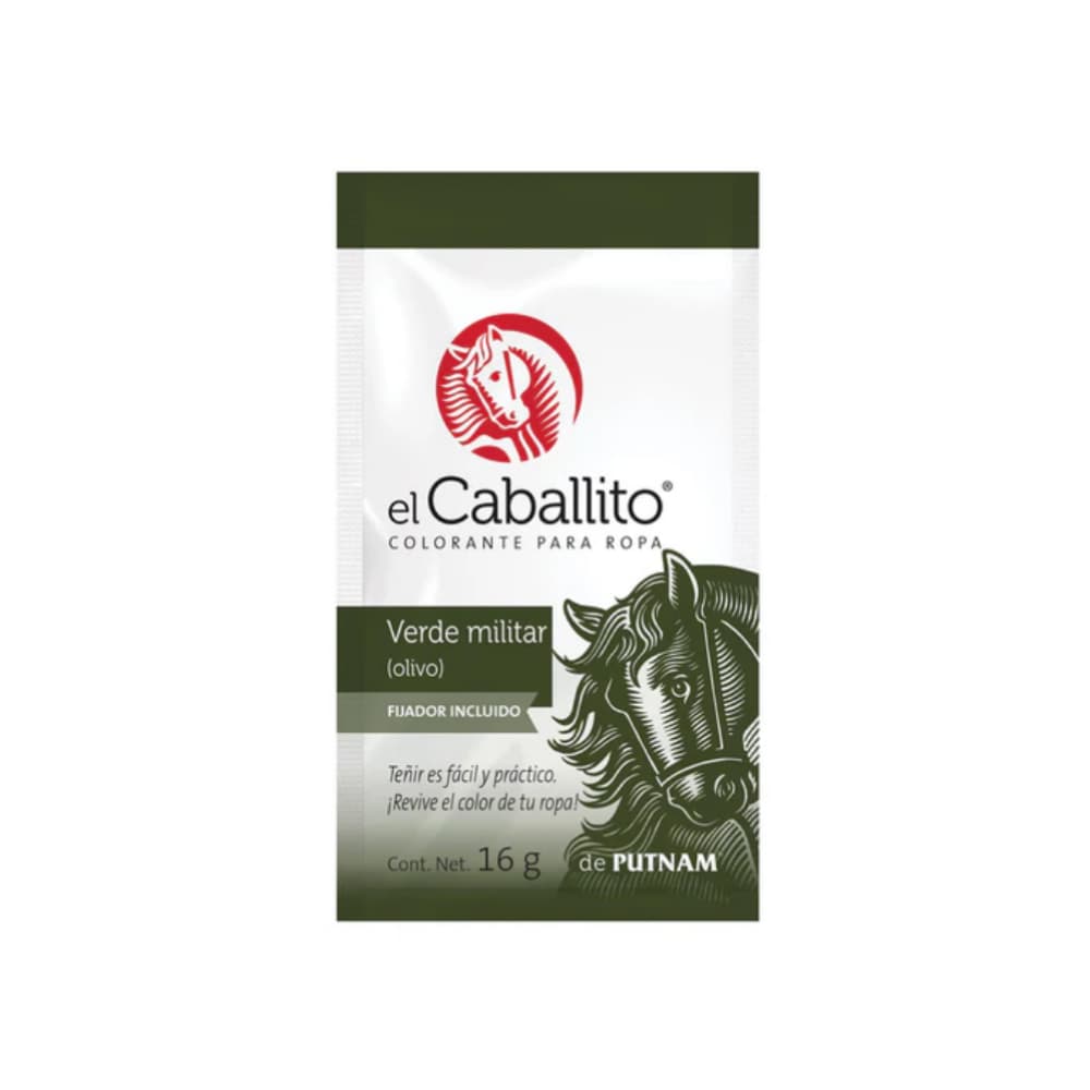 Colorante para ropa verde militar El Caballito (16 g) - Imagen 1