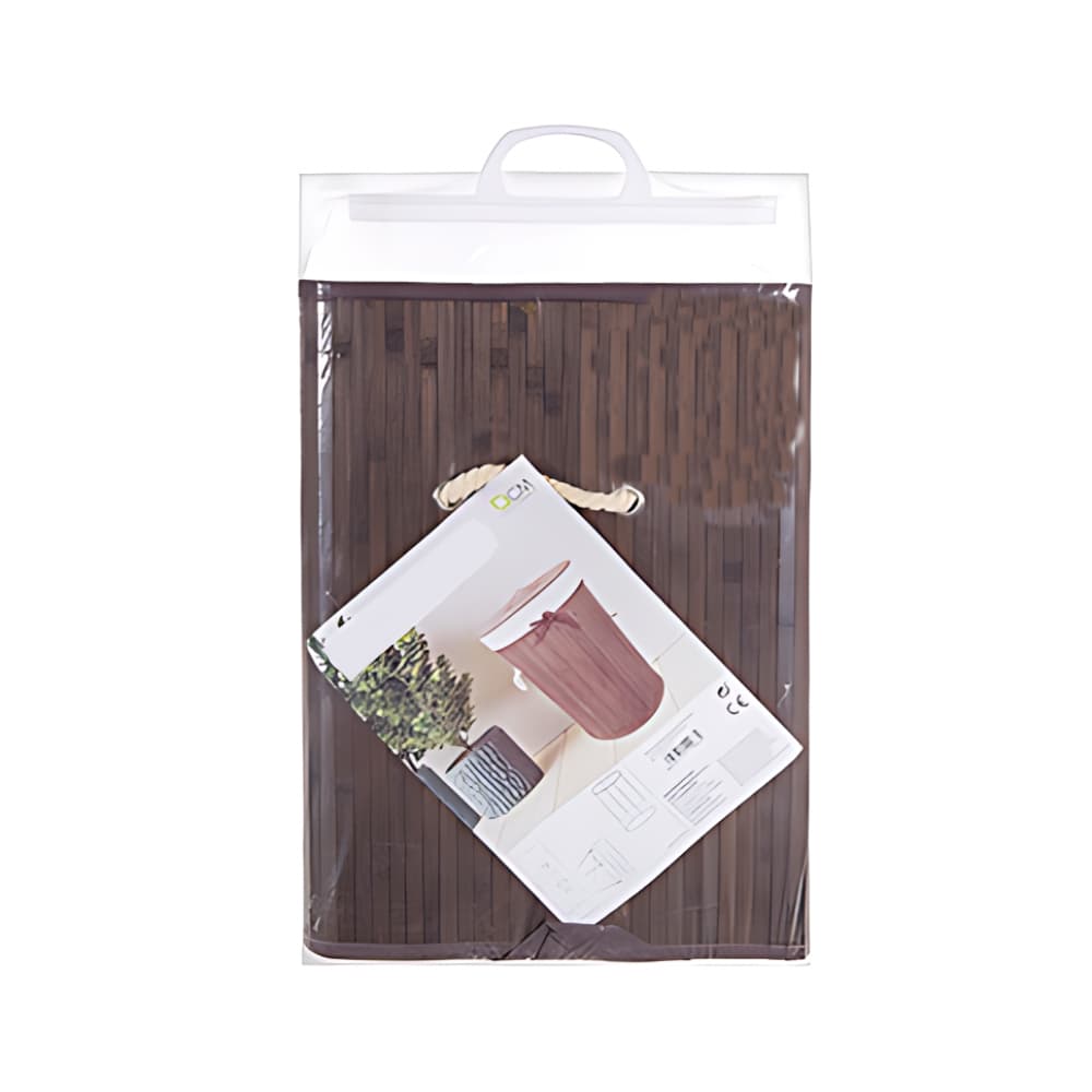 Ropero de bambú plegable redondo con lazo de 28 cm x 42 cm - Miniatura 2