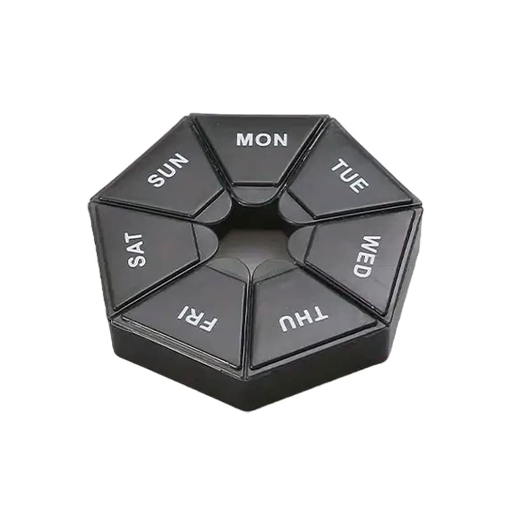 Planificador semanal de medicamentos. Color negro - Imagen 1