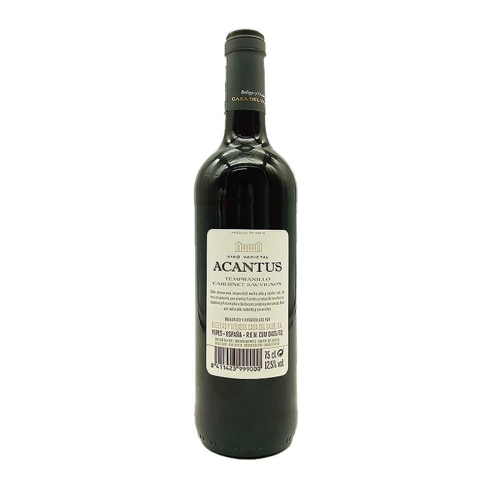 Vino varietal Tempranillo Gabernet Sauvignon Acantus (750 ml / 25.36 oz) - Miniatura 2
