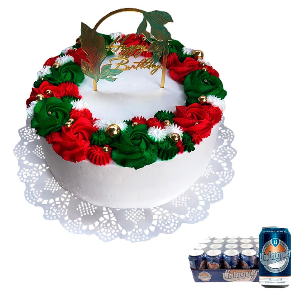 Cake Happy Birthday + Cerveza Unlaguer - Imagen 1