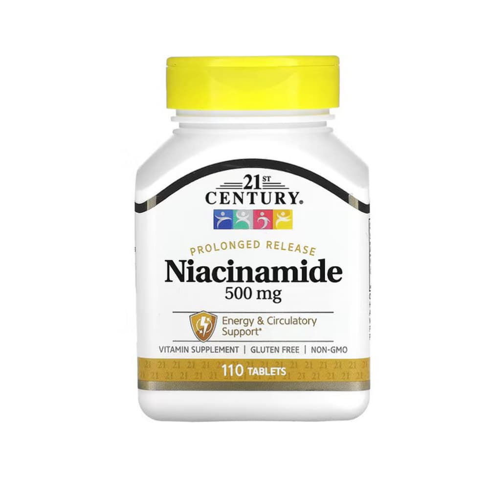 Niacinamida de liberación prolongada 500 mg 21st Century (110 tabletas) - Imagen 1