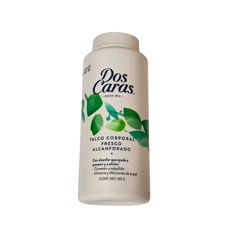 Talco corporal fresco alcanforado Dos Caras (150 g / 6.2 oz) - Imagen 1