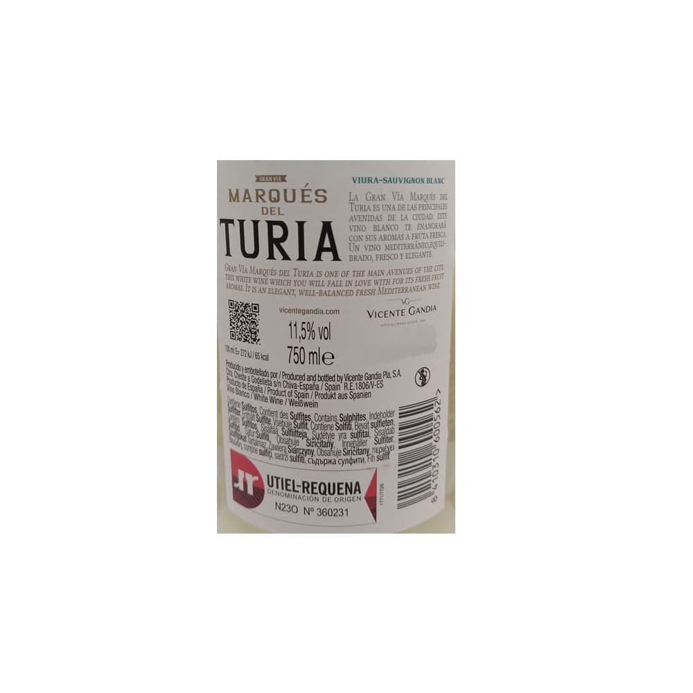 Vino blanco Marqués del Turia (750 ml) - Miniatura 3