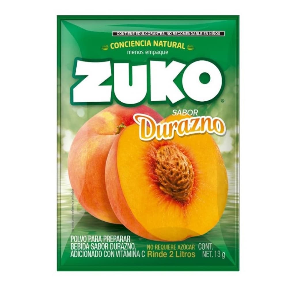 Refresco instantáneo sabor durazno Zuko (13 g / 0.45 oz) - Imagen 1