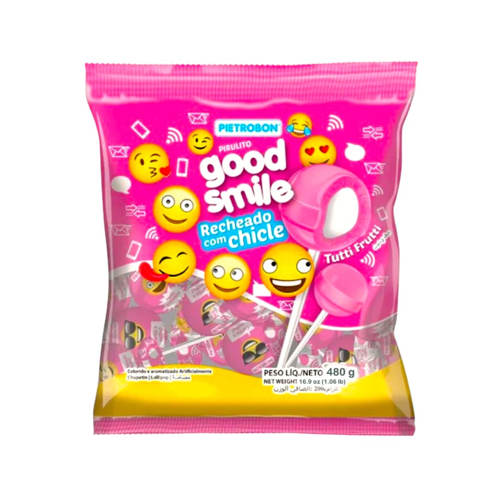 Chupa chupas rellenos sabor a tutti frutti Good Smile Pietrobon (480 g / 1.06 lb) - Imagen 1
