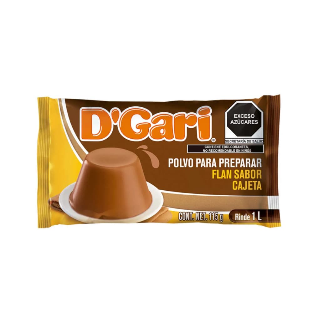 Polvo para preparar flan sabor cajeta D'Gari (115 g / 4 oz) - Imagen 1