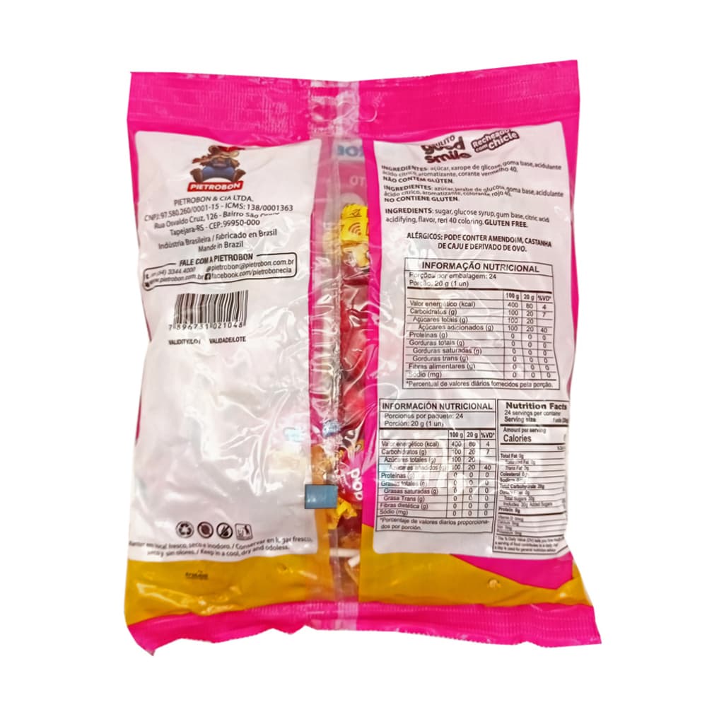 Chupa chupas rellenos sabor a tutti frutti Good Smile Pietrobon (480 g / 1.06 lb) - Miniatura 3