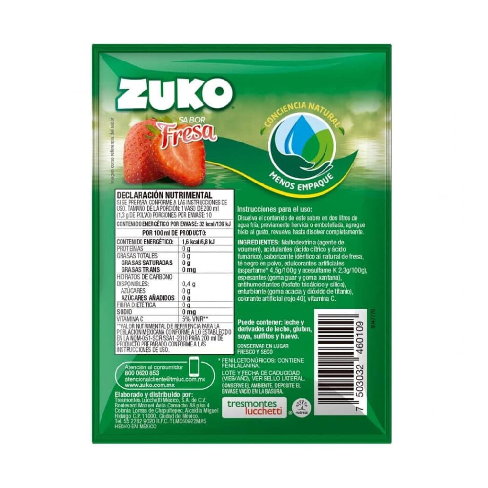 Refresco instantáneo sabor fresa Zuko (8 x 13 g) - Miniatura 2