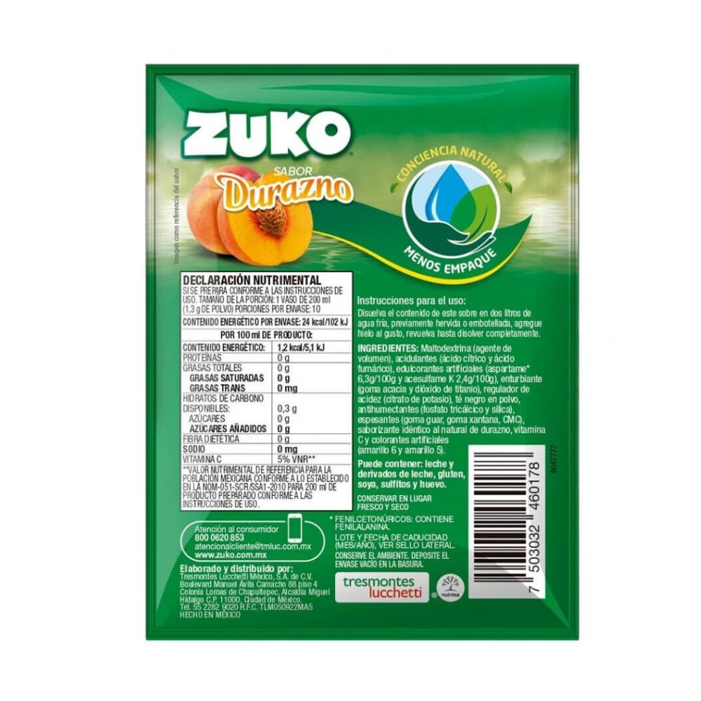 Refresco instantáneo sabor durazno Zuko (8 x 13 g) - Miniatura 2