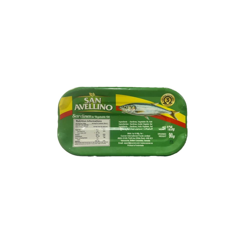 Sardinas en aceite vegetal San Avellino (125 g / 4.40 oz) - Miniatura 2