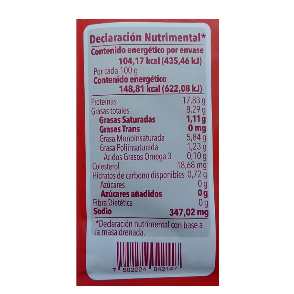 Atún en hojuelas con 10% de tomate deshidratado en aceite de oliva Marina Azul (74 g / 2.61 oz) - Miniatura 4