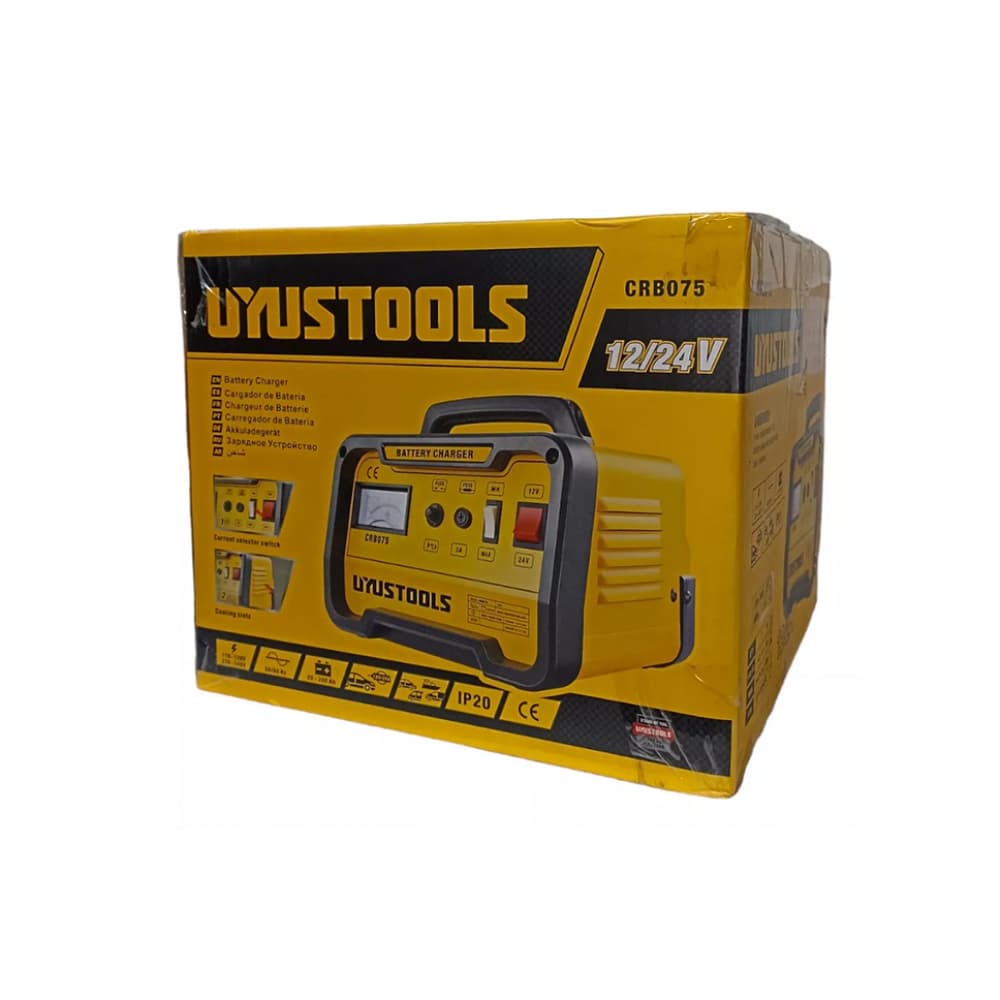 Cargador portátil de batería para motos y carros 12 V / 9.6 A y 24 V / 7.5 A Uyustools CRB075 - Imagen 1