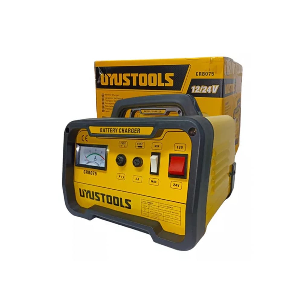 Cargador portátil de batería para motos y carros 12 V / 9.6 A y 24 V / 7.5 A Uyustools CRB075 - Miniatura 2